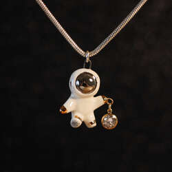 Floating Charm Astronaut Necklace