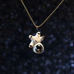 Floating Heart Astronaut Necklace