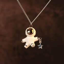 Floating Astronaut Necklace