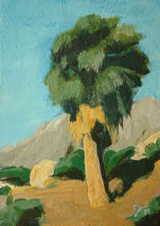 Painting of a desert palm.